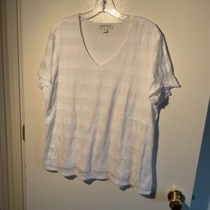 Coldwater Ceek Women's White V-Neck Top